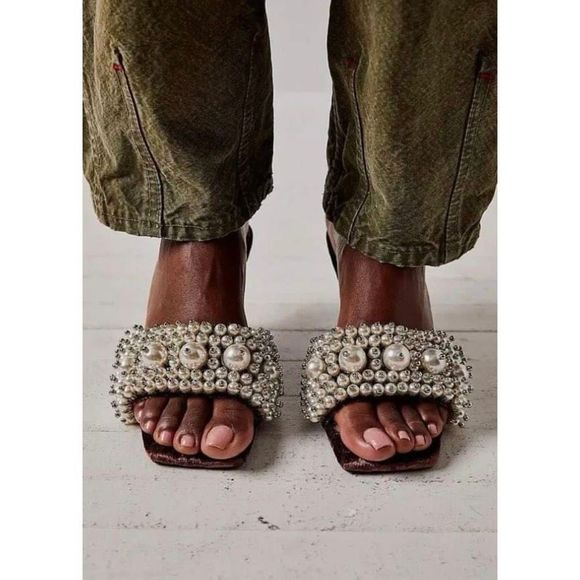 Free People x Jeffrey Campbell Portia Pearl Heels Size 6.5 - Picture 2 of 10